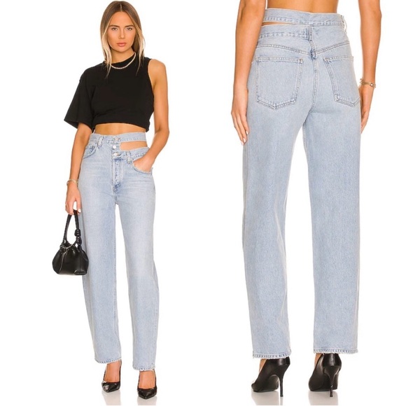Agolde Broken Waistband Jeans in Sideline - Picture 1 of 7